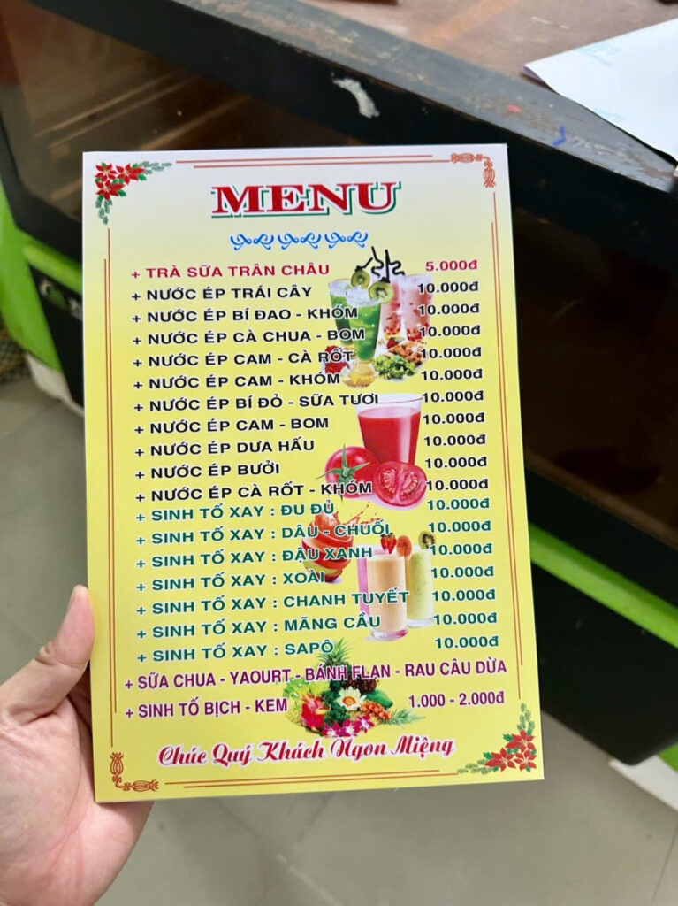 menu a3 quan an 3