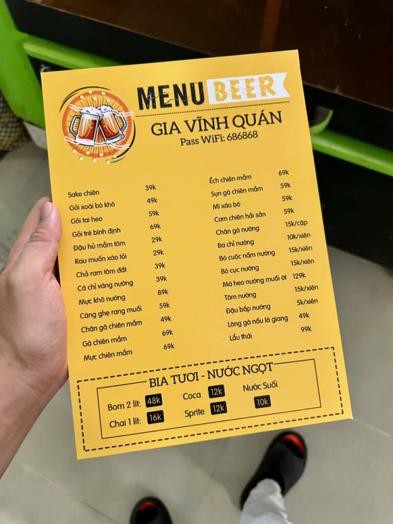 menu a3 quan an